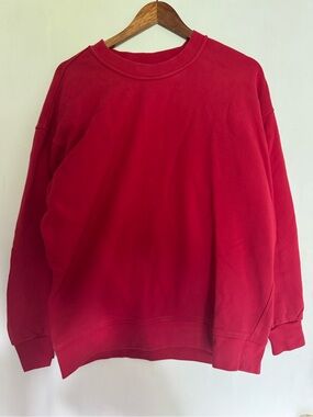 Red Lululemon Perfectly Oversized Crewneck Sweatshirt